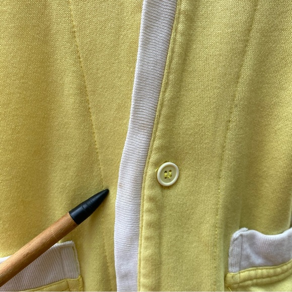 🍋Lemon yellow vintage fleece cardigan from 70s or 80s. - Picture 4 of 5
